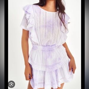 LoveShackFancy Natasha Heritage Mini Dress
Light purple tie dye
Size Small